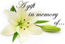In Memory text with a Lily